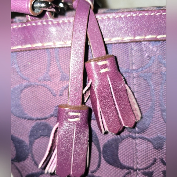 Coach Vintage Y2K Purple Leather and Suede Monogram Purse - Picture 10 of 13